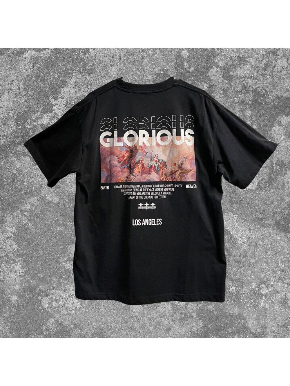 Black Angel Graphic T Shirt Mens L PacSun Glorious Renaissance Streetwear Tee